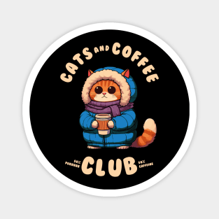 Cats and Coffee Club Magnet